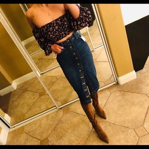 Lee midi Denim Skirt